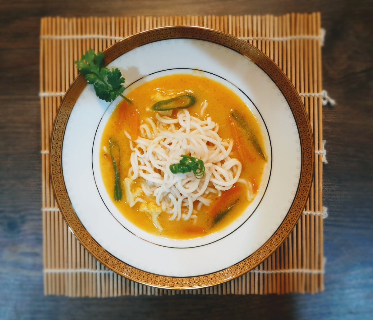 Tangy Asian Broth with Noodles